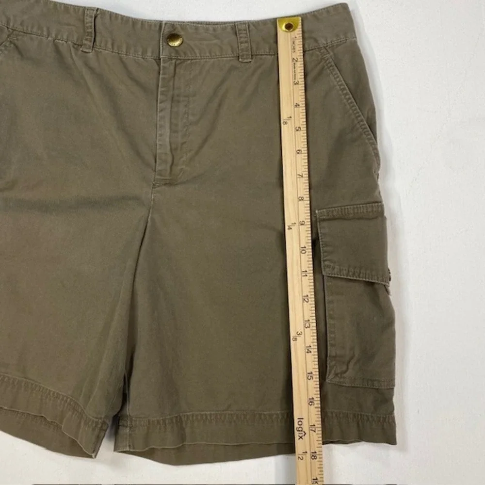 Lauren Ralph Lauren Womens Cargo Shorts Olive Brown Cotton‎ Stretch Size 10
